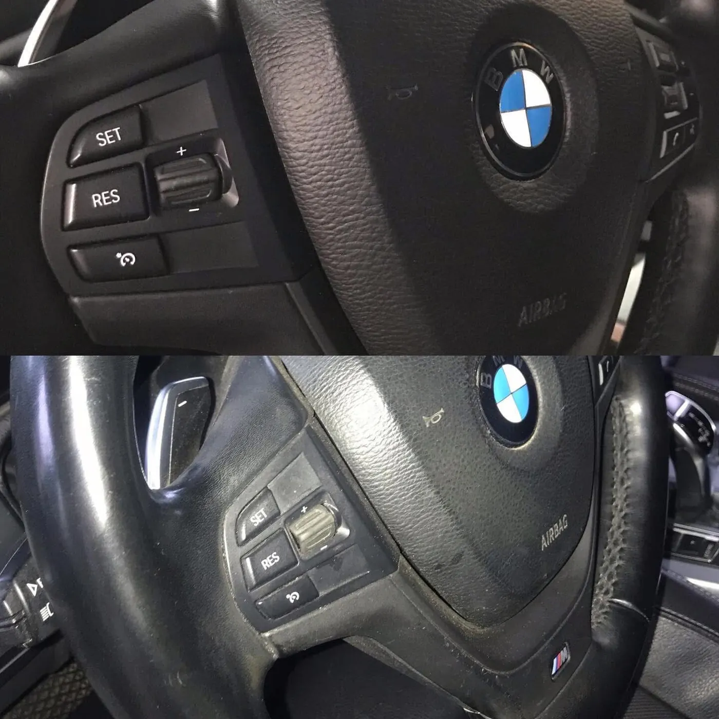 BMW stuur en zetels na interieurreiniging